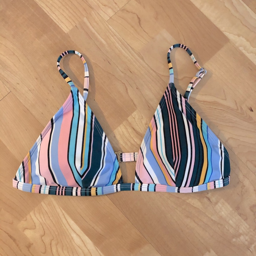 Forever 21 Striped Multicolored Triangle Bikini Top